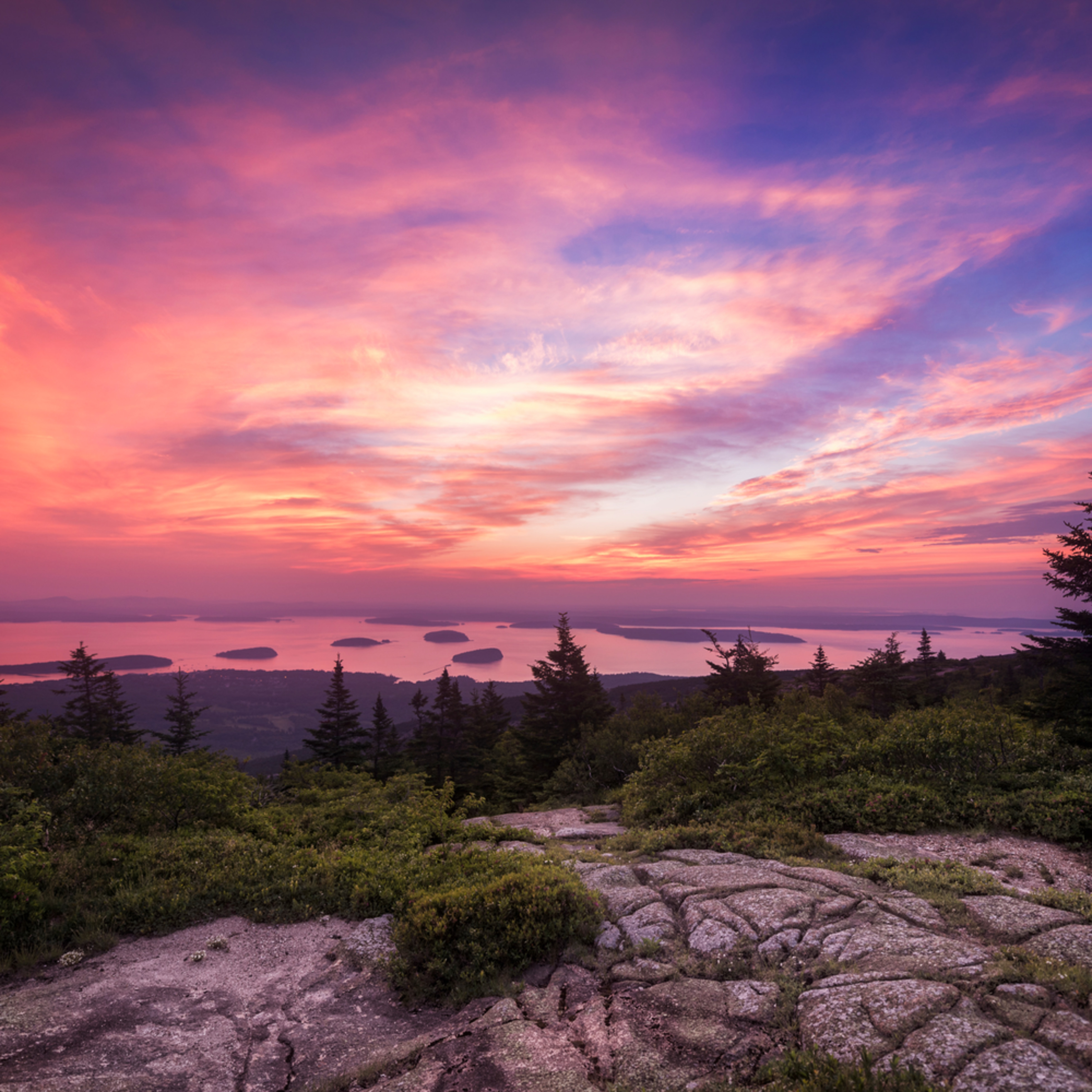 Cadillac Mountain Sunrise, from the highest peak in Maine's Acadia